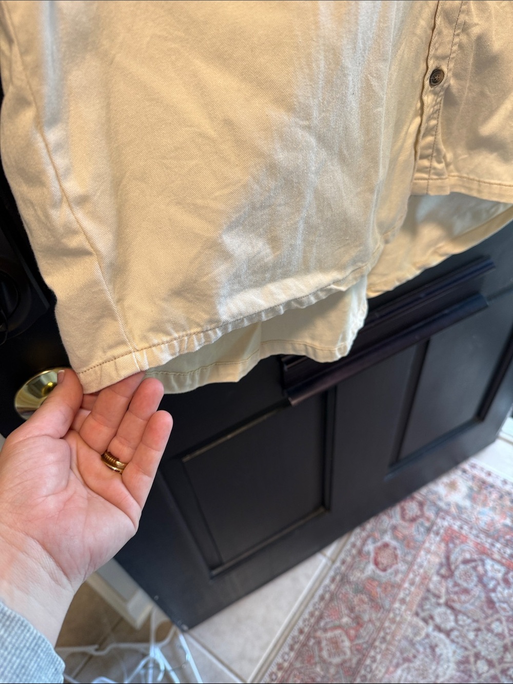 Jane and Delancey Cream Short-Sleeve Button-Down Shirt - Picture 5 of 7